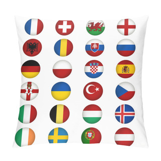 Personality  Flags Of Europe. Vector Illustration. Pillow Covers