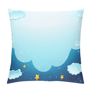 Personality  Blank Cloud In The Night Sky Template Illustration Pillow Covers