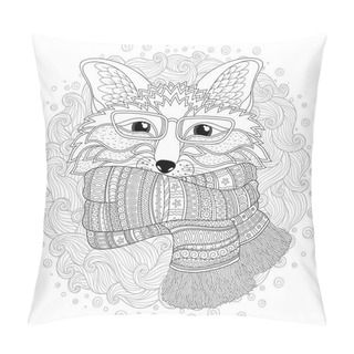 Personality  Fox Is Wearing A Scarf.  Pillow Covers