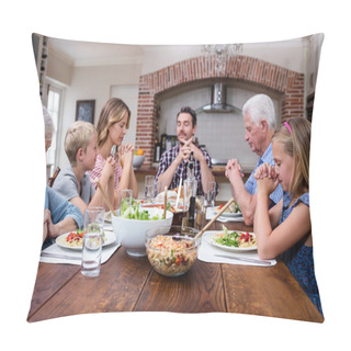 Personality  Family Praying Before Having Meal Pillow Covers