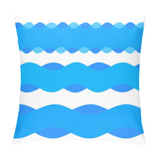 Personality  Freshness Natural Theme, Fresh Water Background Blue. Set Elements Design Seamless Wave. Abstract Wavy For Overlaying Background Of Page Under Title Front Label Spa Products. Vector Illustration Eps10 Pillow Covers