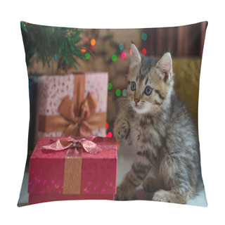 Personality  Cute Kitten In Christmas. Pillow Covers