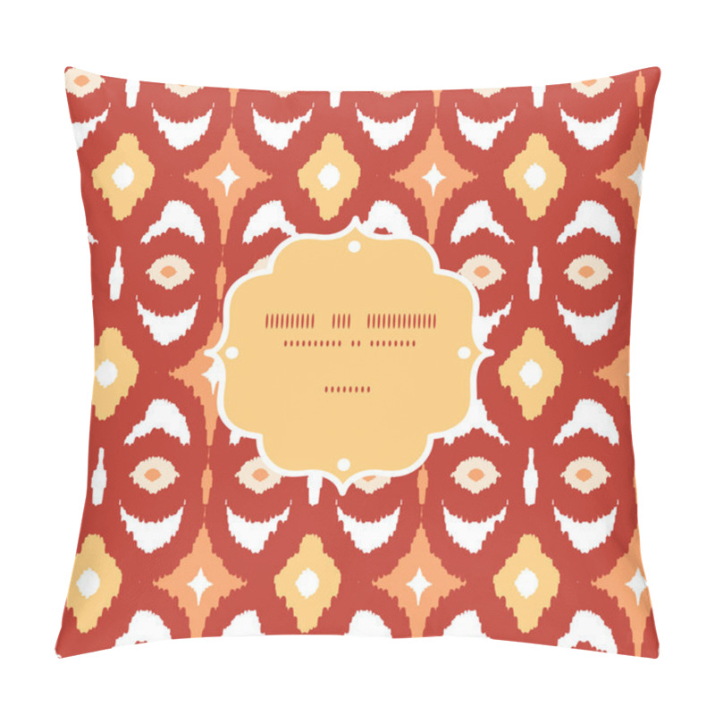 Personality  Red And Gold Ikat Geometric Frame Seamless Pattern Background Pillow Covers