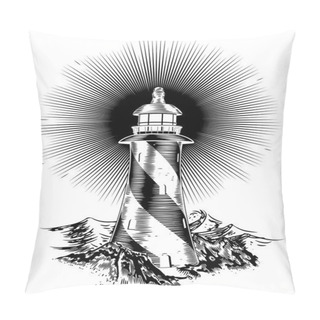 Personality  Wood Block Style Lighthouse Pillow Covers