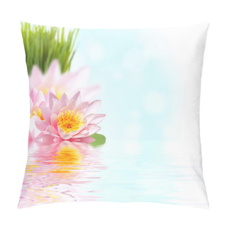 Personality  Pink Lotus Flower Floating In Water Pillow Covers