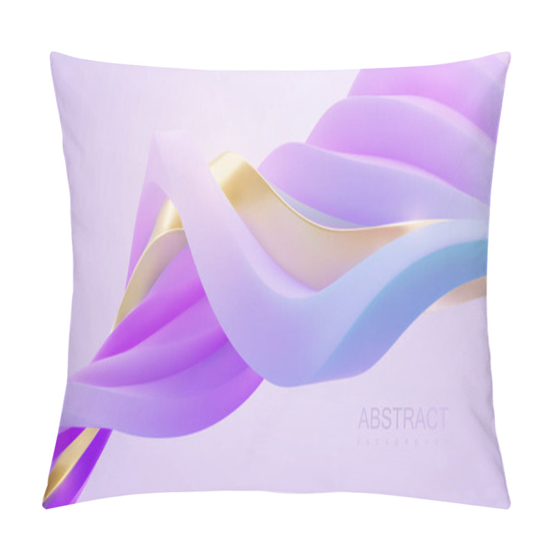 Personality  Purple and blue pastel colors wave. Vector 3d illustration. Abstract background with twisted strokes. Intertwined streaming stripes. Curvy ribbons. Minimalist decoration for banner or cover design. pillow covers