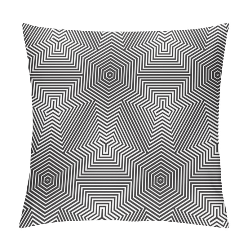 Personality  Black and White Op Art Design, Vector Seamless Pattern Backgroun pillow covers
