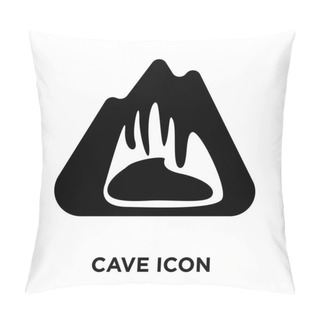 Personality  Cave Icon Vector Isolated On White Background, Logo Concept Of Cave Sign On Transparent Background, Filled Black Symbol Pillow Covers