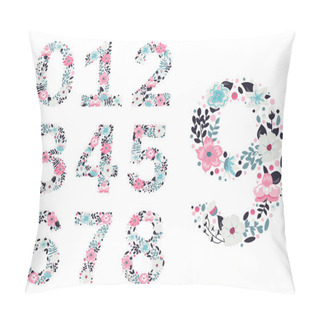 Personality  Floral Numbers. Flat Style Pillow Covers