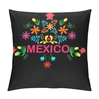 Personality  Mexico Flowers, Pattern And Elements. Vector Illustration Pillow Covers
