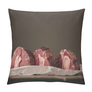 Personality  Three Fresh Raw Meat Steaks With Bone Side Pillow Covers