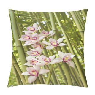 Personality  Orchids And Bamboo Stalks Pillow Covers