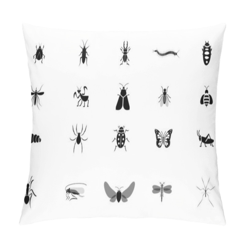 Personality  Conjunto de vetores de insetos isolados em fundo branco. pillow covers