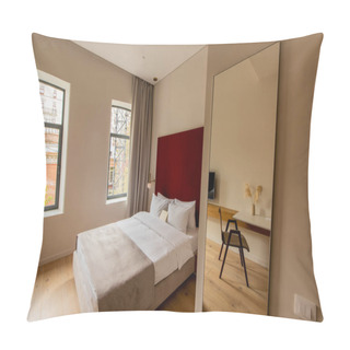 Personality  Envelope On Comfortable Bed Near Mirror In Hotel Room  Pillow Covers