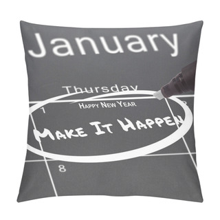 Personality  New Years Resolution On Calendar Pillow Covers