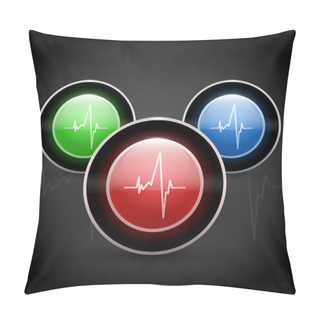 Personality  Heart Beat On Colored Round Web Buttons Pillow Covers