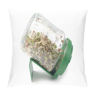 Personality  Home Grown Microgreens In A Glass Jar With Plastic Lid Pillow Covers