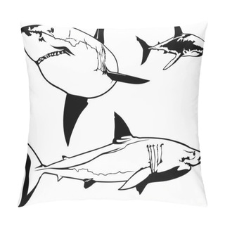 Personality  Great White Shark Set Pillow Covers