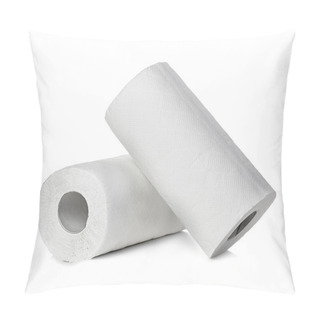 Personality  Rolls Of Paper Towels, Isolated On White Background Pillow Covers