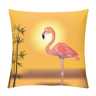 Personality  Pink Flamingos At Sunset Pillow Covers