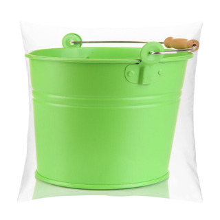 Personality  Empty Green Bucket Isolated On White Pillow Covers