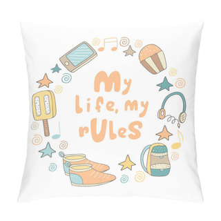 Personality  Cute Hand Drawn Card Pillow Covers