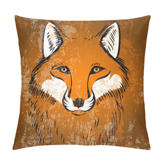 Personality  Red Fox. Vector Illustration. Pillow Covers
