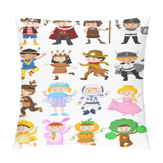 Personality  Children In Different Costumes Pillow Covers