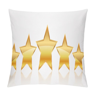 Personality  Vector Illustration Of 5 Gold Stars Pillow Covers