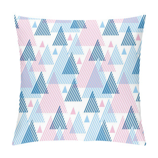 Personality  Modern Style Vector Illustration For Surface Design. Abstract Seamless Pattern With Striped Triangle Motif. Pillow Covers