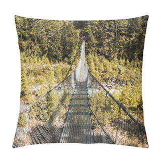 Personality  Hanging Bridge Over Mountain River Pillow Covers
