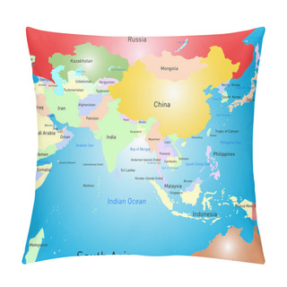 Personality  South Asia Map Pillow Covers