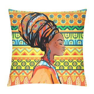 Personality  African Woman In Turban Pillow Covers