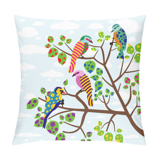 Personality  Abstract Birds On Tree Pillow Covers