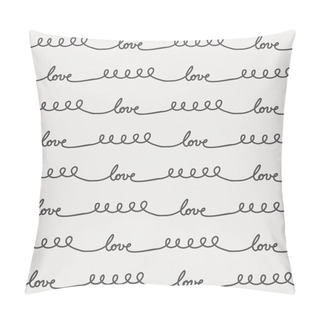 Personality  Love Cursive Continuous Line Seamless Pattern Pillow Covers