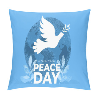 Personality  Sep 21 , International Peace Day. Illustration Concept Present Peace World. Vector Illustrate. Pillow Covers