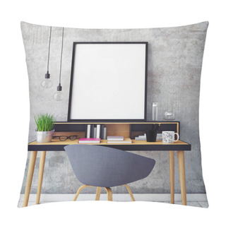 Personality  3D Illustration Of Poster Frames Template, Workspace Mock Up, Background Pillow Covers