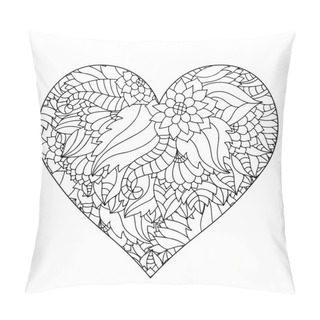Personality  Hand Drawn Flower Heart For Adult Anti Stress. Pillow Covers