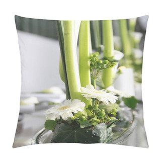 Personality  White Flower Arrangement Pillow Covers