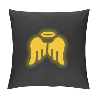 Personality  Angel Yellow Glowing Neon Icon Pillow Covers