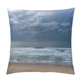 Personality  Beach View With Ocean And Stormy Sky Pillow Covers