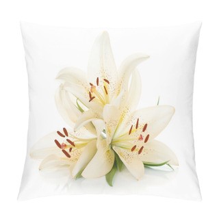 Personality  Three White Lily Pillow Covers
