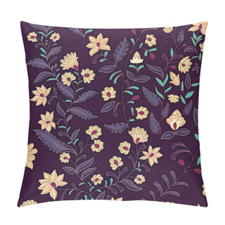 Personality  Vector Seamless Pattern. Flowers Dark Pillow Covers