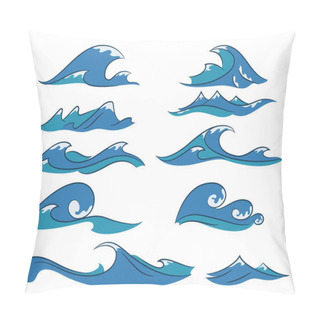 Personality  Cartoon Waves Vector Set Pillow Covers