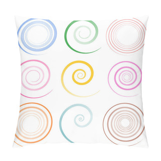 Personality  Colorful, Spiral Elements Pillow Covers