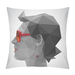 Personality  Young Woman In Origami Style Pillow Covers