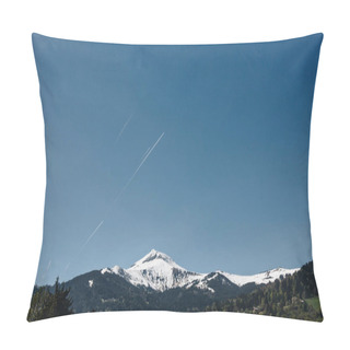 Personality  Majestic Snow-covered Mountain Peak And Clear Blue Sky, Mont Blanc, Alps Pillow Covers