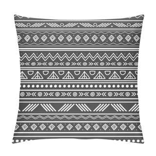 Personality  Vector Abstract Black And White Tribal Stripes Seamless Pattern Background. Great For Fabric, Wallpaper, Invitations, Scrapbooking. Pillow Covers