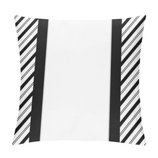 Personality  Black And White Striped Frame With Ribbon Background Pillow Covers