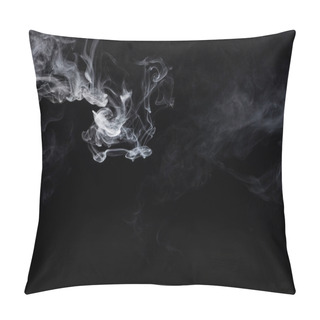 Personality  Black Background With Grey Smoky Curves  Pillow Covers